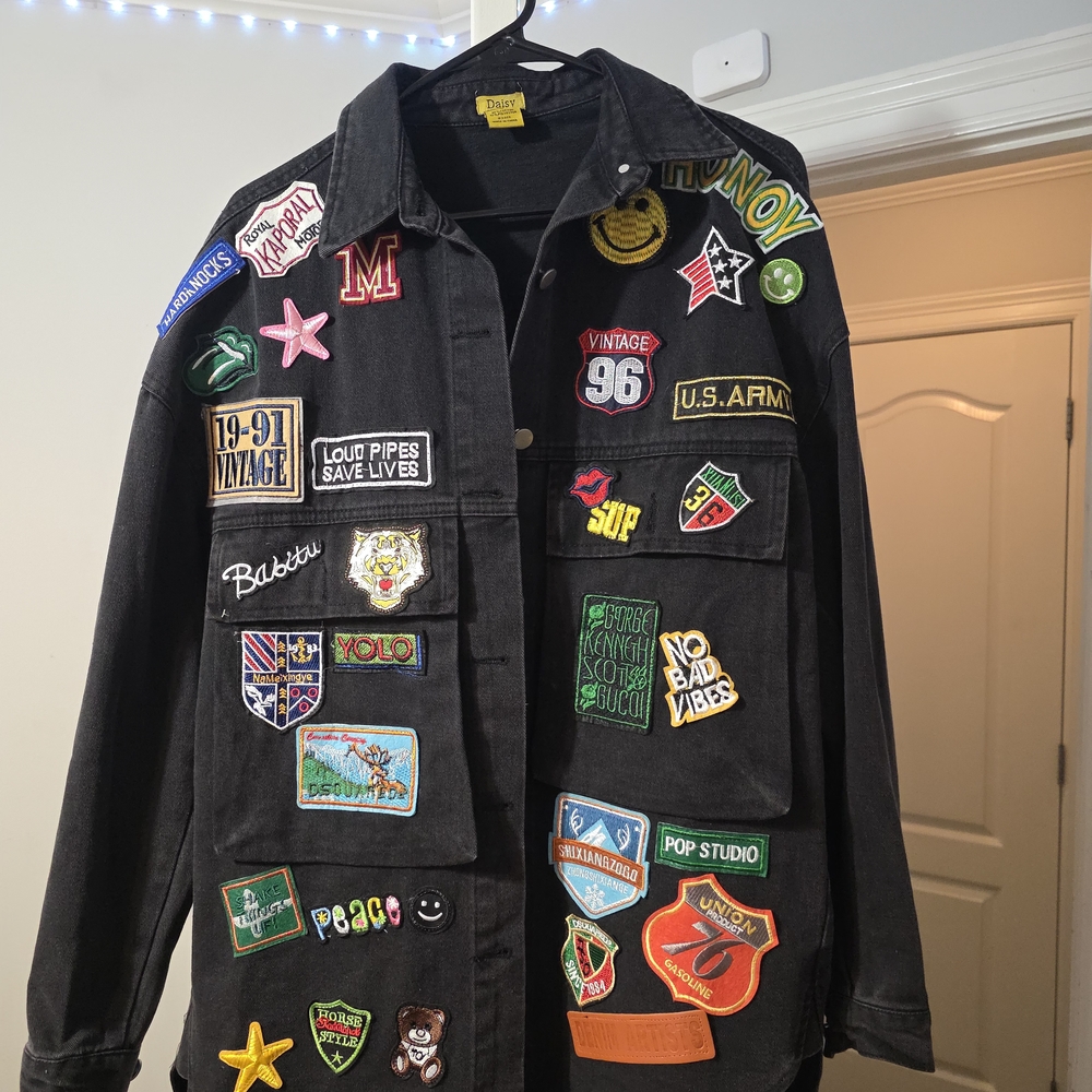 Daisy Multicolor Patch Jean Jacket - image 2